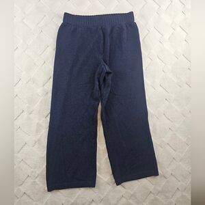 St John Sport Heavy Knit Pants Womens Medium Navy Blue Wool/Rayon Blend